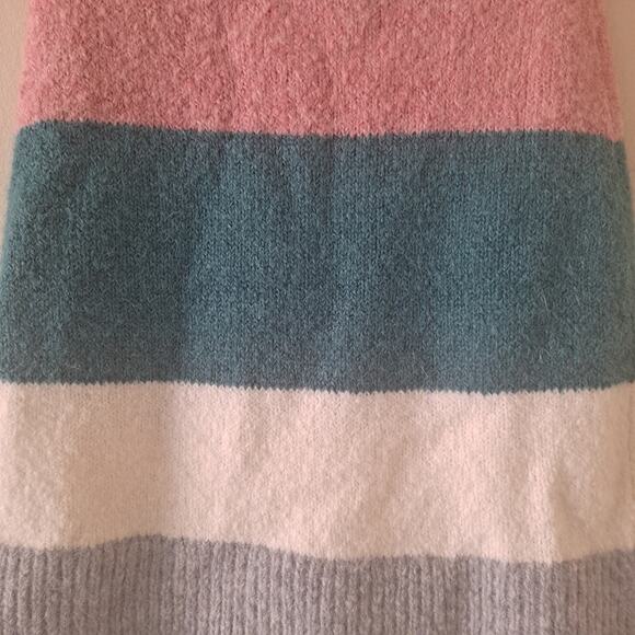 Lou & Grey Green, Pink & beige Mini Elastic Waist Knit Sweater Skirt - Size XS - Picture 6 of 9